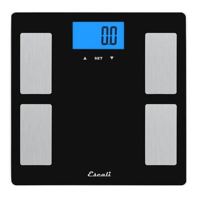 Escali Glass Body Fat & Body Water Muscle Mass Bathroom Scale in Black | 0.75 H x 12 W x 12 D in | Wayfair USHM180G