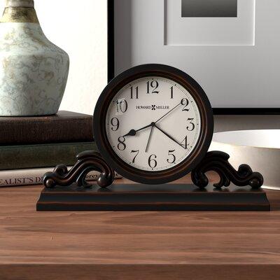 Howard Miller® Bishop Traditional Quartz Alarm Tabletop Clock in Worn Black Wood in Black/Brown | 6 H x 9.5 W x 2.5 D in | Wayfair 645653