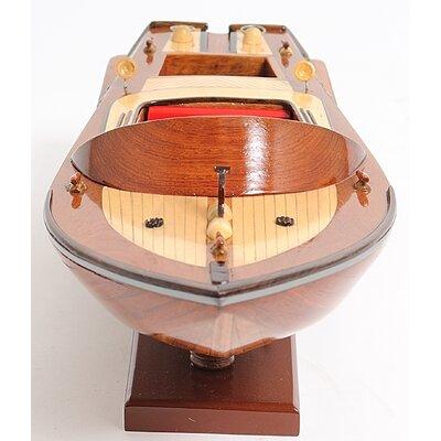 Old Modern Handicrafts Small Runabout Model Boat Wood in Brown/Gray | 5 H x 16 W x 5 D in | Wayfair B019