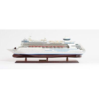 Old Modern Handicrafts Majesty of the Seas Model Boat Wood in Blue/Brown/White | 12.5 H x 31 W x 6 D in | Wayfair C038