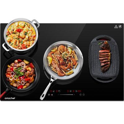 AMZCHEF 30" Electric Cooktop w/ 4 Burners in Black | 2.05 H x 20.47 W x 30.31 D in | Wayfair AZEC-QSO8Z-LZ