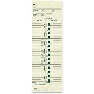 Tops Business Forms Time Card for Cincinnati Simplex | 3.9 H x 11.1 W x 6.4 D in | Wayfair TOP1255