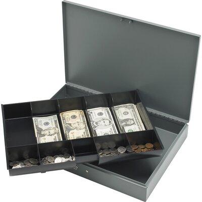 Sparco Products Cash Box, w/2 Keys, 10 Compartments, Steel in Gray | Wayfair SPR15500