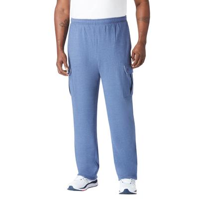 Men's Big & Tall Thermal-Lined Cargo Pants by KingSize in Heather Slate Blue (Size 7XL)