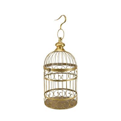 House of Hampton® Giyana Small Metal Decorative Bird Cage Metal in Yellow | 18 H x 9 W x 9 D in | Wayfair BA358A0F6C18437FA3D9714AF2D78696