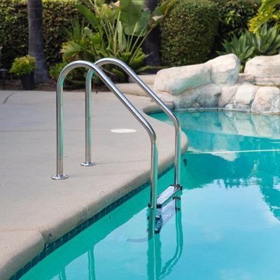 XtremepowerUS 3 Step Swimming Pool Ladder w/ Stainless Steel Steps For In-ground Swimming Pool Step | 63 H x 22 W x 22 D in | Wayfair 75169