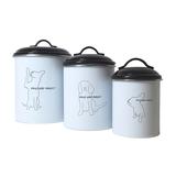 Pet Food & Treat Storage Canisters (Set Of 3) by JoJo Modern Pets in Black White