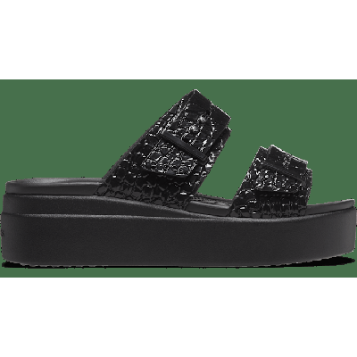 Crocs Black Brooklyn Croco Shine Buckle Shoes