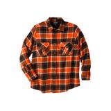 Men's Big & Tall Plaid Flannel Shirt by KingSize in Burnt Orange Plaid (Size 7XL)