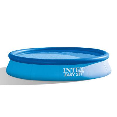 Intex 4' x 18' Plastic Inflatable Pool Plastic in Blue/Gray | 48 H x 216 W x 216 D in | Wayfair 28131eh