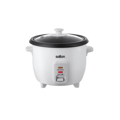 Salton Automatic 6-Cup Rice Cooker - White Aluminum/Steel | 7.8 H x 9.2 W x 8.2 D in | Wayfair RC2104WH