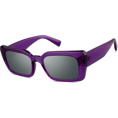 Zenni Women's Oversized Rectangle Rx Sunglasses Purple Plastic Full Rim Frame