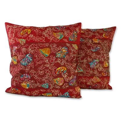 Cushion covers, 'Butterfly Muse' (pair)