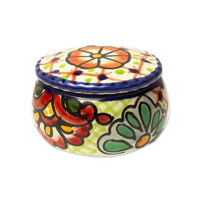 Hidalgo Bouquet,'Talavera-Style Decorative Ceramic Box'
