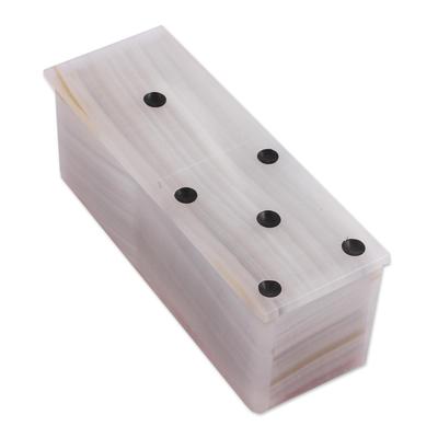 Relaxing Game,'Ivory Onyx Domino Set from Mexico (6 Inch)'
