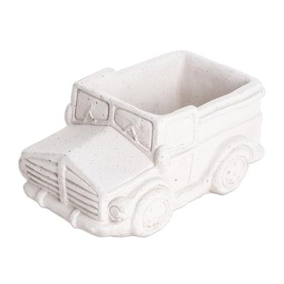 Evergreen Truck,'Handcrafted Whimsical Classic Truck Cement Flower Pot'