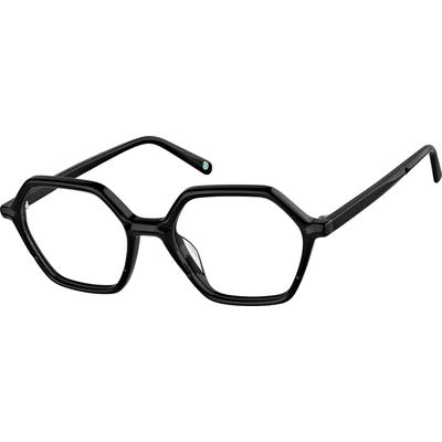 Zenni Geometric Prescription Glasses Black Plastic Full Rim Frame