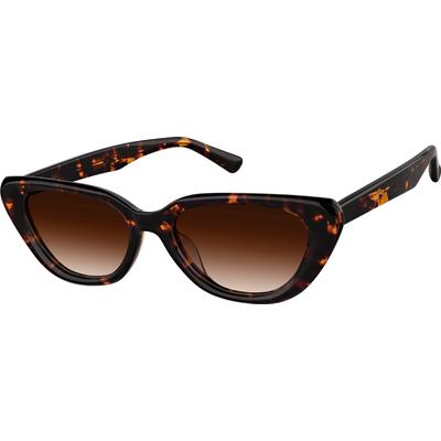 Zenni Women's Cat-Eye Rx Sunglasses Tortoiseshell Plastic Full Rim Frame