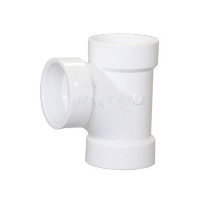 Plumbing N Parts 4 in. White Tee PVC Sewer Sanitary Tee PNP-38064 | Wayfair