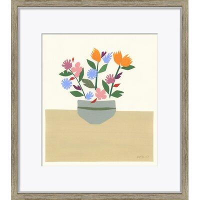 Soicher Marin 'Still Life Series - Flower Pot' by Susan Hable - Picture Frame Painting on Paper in Gray | 17.75 H x 15.75 W x 1 D in | Wayfair