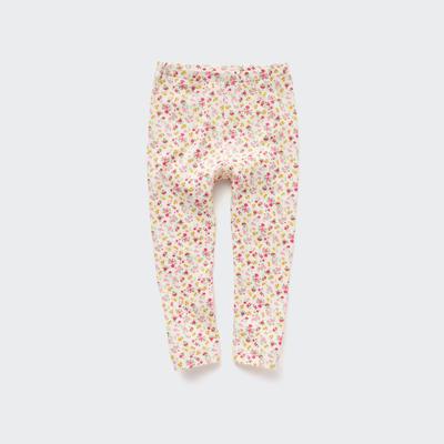 Kid's Floral Ribbed Leggings | Off White | Age 12-18M | UNIQLO US
