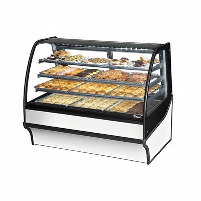 True TDM-DC-59-GE GE-S-W 59 1 4  Full Service Dry Bakery Case w  Curved Glass - (4) Levels, 115v, Silver | True Refrigeration