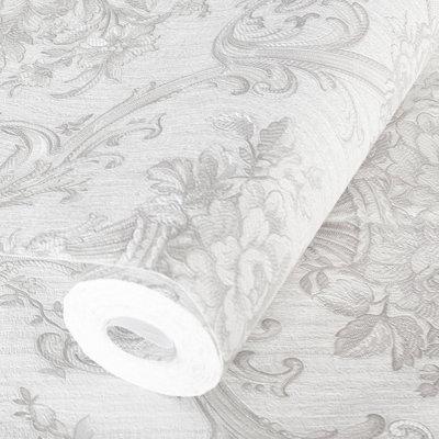 Wildon Home® Aliyiah Damask Roll Non-Woven in White | 33 W in | Wayfair 632D864B8E1E459A976BA95E1F803E36