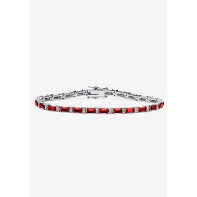 Women's Birthstone Silvertone Tennis Bracelet 7.5" by PalmBeach Jewelry in July