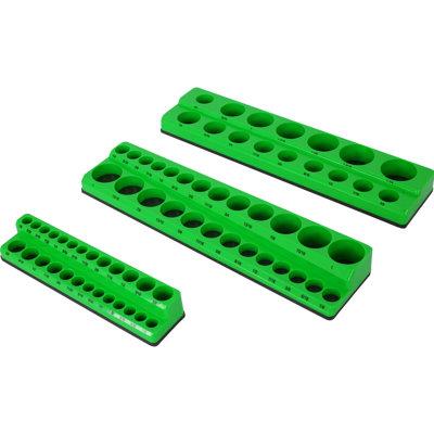 WFX Utility™ 3 Pieces Magnetic Socket Holder Organizer Set Plastic in Green | 6.2 H x 3.5 W x 15 D in | Wayfair 20F2FE2C6C684D819084F30D955E1A1A