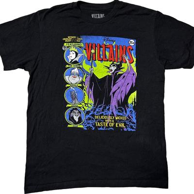 Disney Shirts | Disney Villains Comic Book Cover Graphic T-Shirt Black Unisex M | Color: Black | Size: M