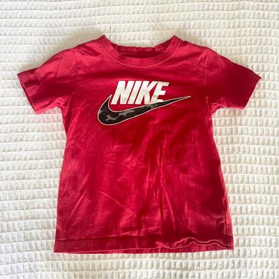 Nike Shirts & Tops | Kids Red And Camo Nike Logo Tee Size 7 | Color: Red | Size: 7b