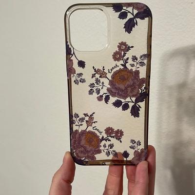 Coach Cell Phones & Accessories | Coach Protective Case For Apple Iphone 12 Pro Max Moody Floral Purple Clear | Color: Purple/Silver | Size: Os