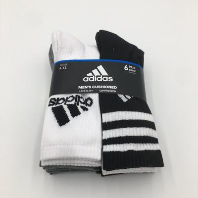 Adidas Underwear & Socks | Men's Adidas 6-Pack Athletic Cushioned Crew Socks Shoe Size 6-12 | Color: Black/White | Size: Shoe Size 6-12