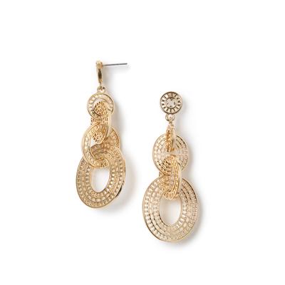 Women's Interlocking Drop Earrings by Accessories For All in Gold