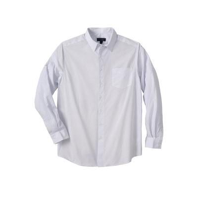 Men's Big & Tall KS Signature Wrinkle-Free Long-Sleeve Dress Shirt by KS Signature in White Navy Pindot (Size 19 33/4)