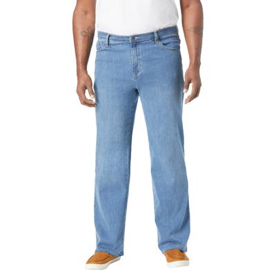 Men's Big & Tall Liberty Blues™ Loose Fit 5-Pocket Stretch Jeans by Liberty Blues in Light Sanded Wash (Size 72 38)