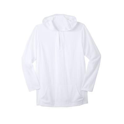 Plus Size Women's Gauze Pullover Hoodie by KingSize in White (Size 2XL)