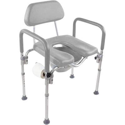Platinum Health Dignity Premium Padded Commode Shower Chair Adjustable Height, Toilet Paper Holder | 36 H x 27 W x 22 D in | Wayfair PNC3088GPLA