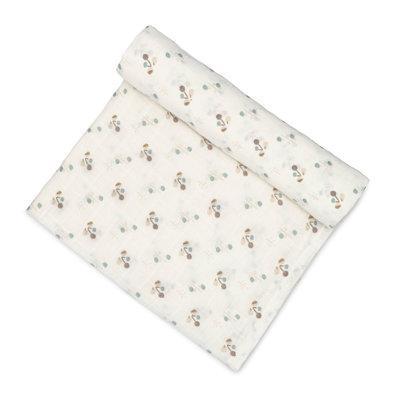 Organic Cotton Swaddle Blanket, 100% Organic Cotton, Poppy Pattern, Crane Baby 100% Cotton in White | 47 H x 47 W in | Wayfair BC-150SW-2