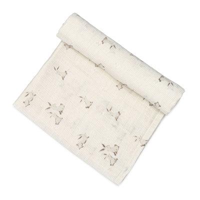 Organic Cotton Swaddle Blanket, 100% Organic Cotton, Bunny Pattern, Crane Baby 100% Cotton in White | 47 H x 47 W in | Wayfair BC-150SW-1