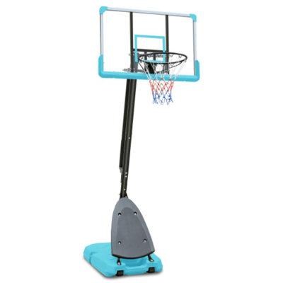 COOSEON Adjustable Height 32" W Steel Portable Full-Size Basketball Hoop Steel in Blue/Gray | 120 H x 31 W in | Wayfair W1408138202