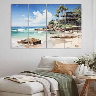 Design Art Cancun Beach Resort II - Nautical & Beach Metal Art Print Set in Gray/Green | Wayfair MT67912-271