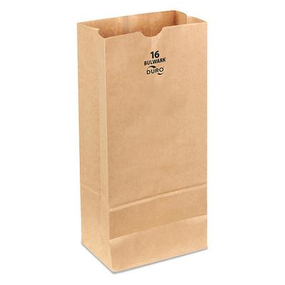 DURO BAG 71016 Grocery Bag,Brn,16" L,7-3/4"W,PK400