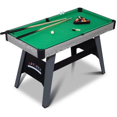 Portable Pool Table RayChee 4 Solid + Manufactured Wood in Gray/Green | 30 H x 48 W x 24 D in | Wayfair A24822-2B