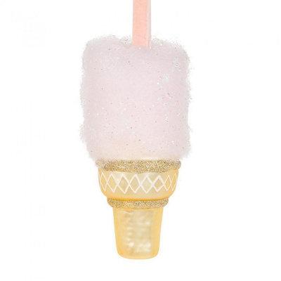 The Holiday Aisle® Ice Cream Cone Hanging Figurine Ornament, Polyester in Brown/Pink | 5 H x 2.5 W x 2.5 D in | Wayfair