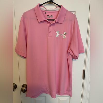 Under Armour Shirts | Mens Under Armour Golf Shirt | Color: Pink | Size: Xl