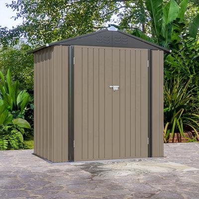 6 ft. W x 4 ft. D Metal Storage Shed in Gray Saili Electronic Technology co, Limited | 74.2 H x 78.3 W x 50 D in | Wayfair WY-PS64-WT