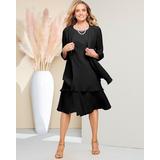 Appleseeds Women's Special Occasion Flirty Jacket Dress - Black - XL - Misses