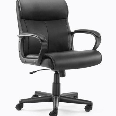Ebern Designs Watervliet Faux Fur Task Chair Upholstered/Metal in Brown | 34.8 H x 24 W x 24 D in | Wayfair A07BB649BEF54A25B628E915D13E9A1E