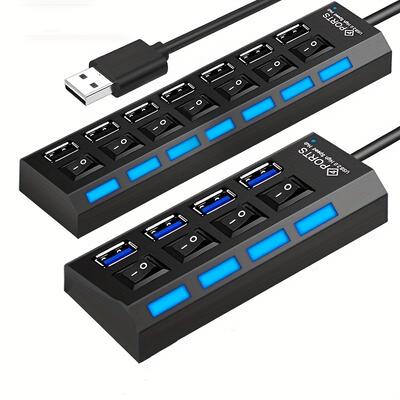 1 Pc 4-port/7-port Usb Connector Computer Mouse Keyboard Memory Card Independent Switch Universal